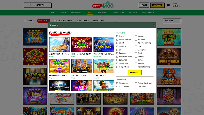 Bets Amigo Desktop Jackpot