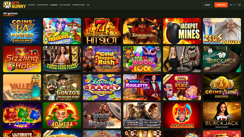 Jeux sur ordinateur de Bets Bunny Casino