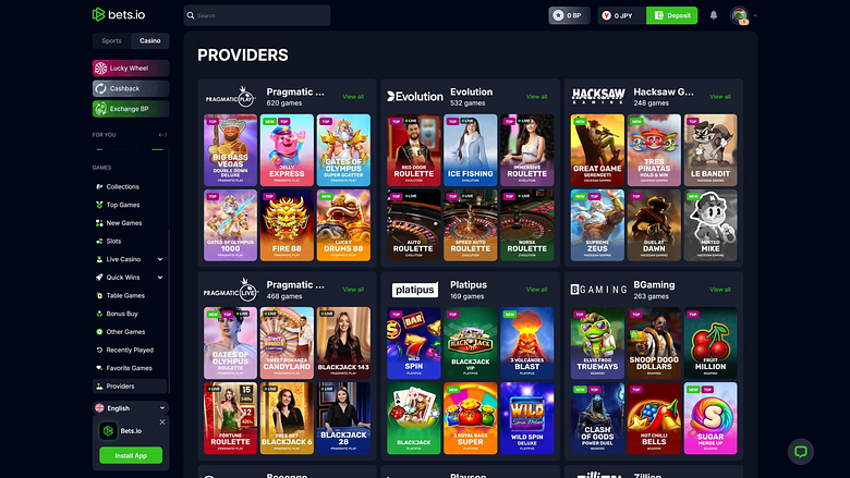 Sviluppatori di giochi per desktop del casinò Bets.io