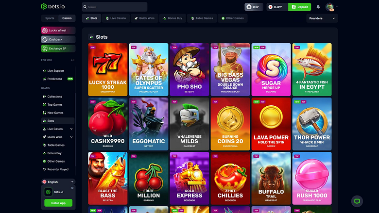 Giochi per desktop del casinò Bets.io