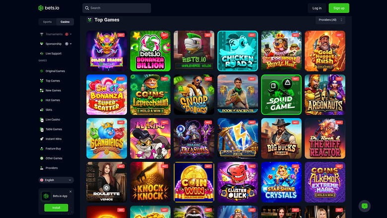 Jeux sur ordinateur de Bets.io Casino
