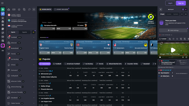 Sport desktop di Betspino