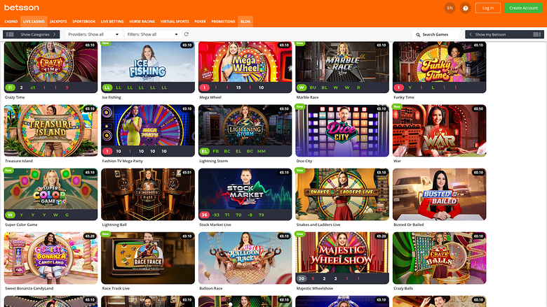 Croupier en direct sur ordinateur de Betsson Casino