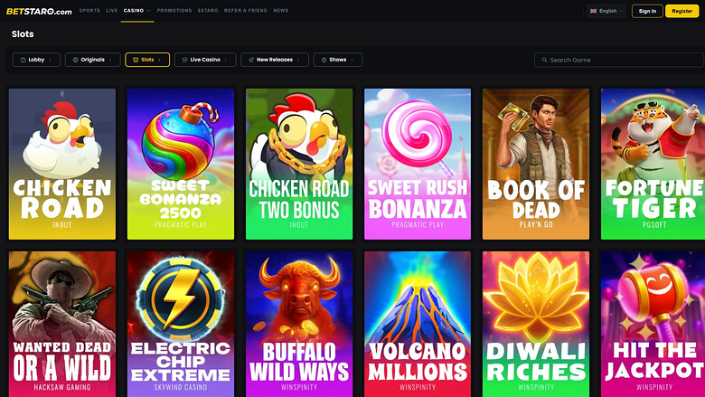 Betstaro Casino Desktop-Spiele