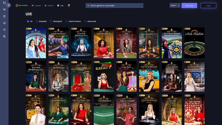 Crupier en vivo de escritorio de BetStorm Casino