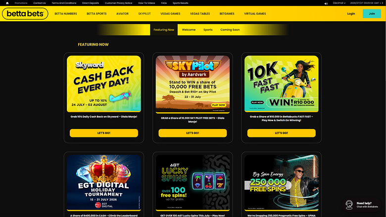 Promotions sur ordinateur de casino Bettabets