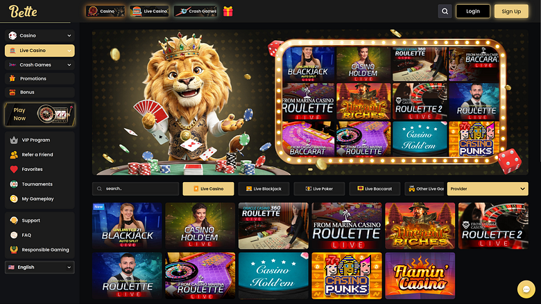 Betterwin Casino Десктоп Живой Дилер