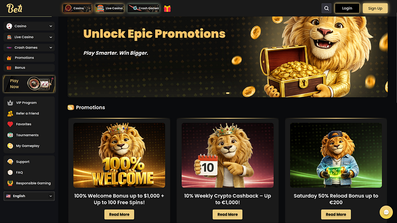 Акции Betterwin Casino для настольных компьютеров
