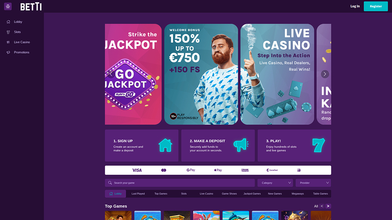 Página principal de escritorio de Betti