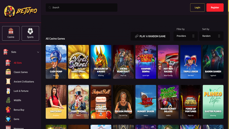 Beturo Casino Desktop-Spiele