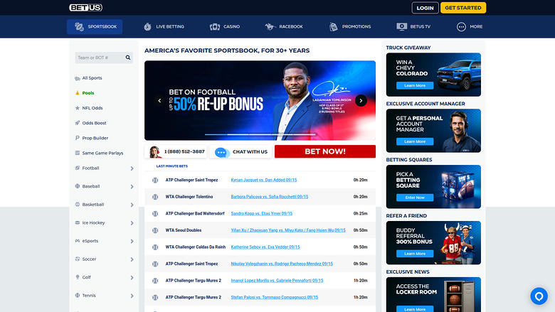 BetUS Casino Desktop Sports