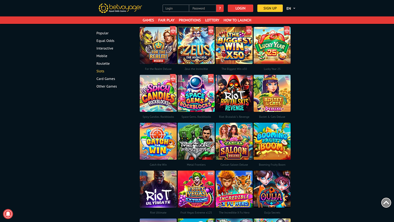 Jeux de bureau de Betvoyager Casino