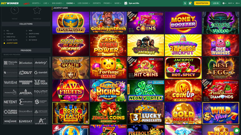 BetWinner Casino Desktop Jackpot