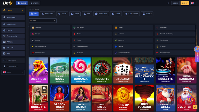 Bety Casino Desktop Game Developers