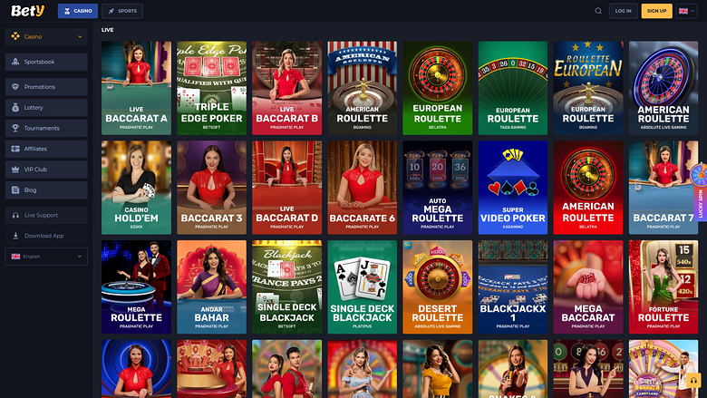 Bety Casino Desktop Live Dealer
