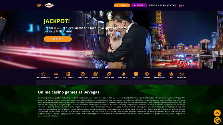 Promotions de bureau de BeVegas Casino
