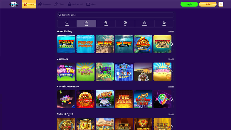 Jeux de bureau de Big Thunder Slots Casino