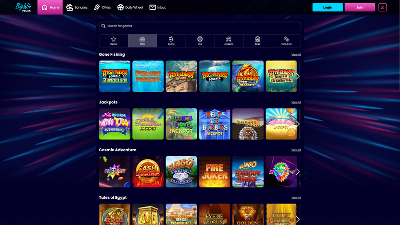 Big Win Vegas Casino Desktop-Spiele