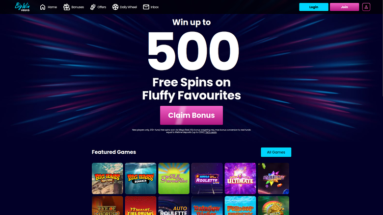 Big Win Vegas Casino Desktop-Startseite