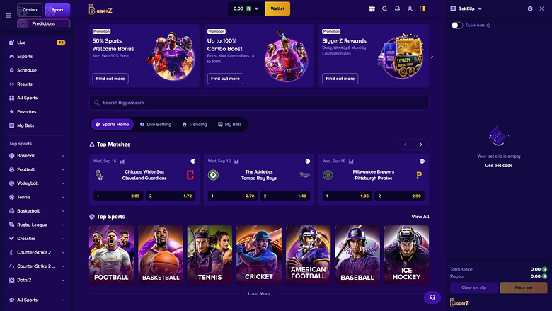 Biggerz Casino Deportes de escritorio