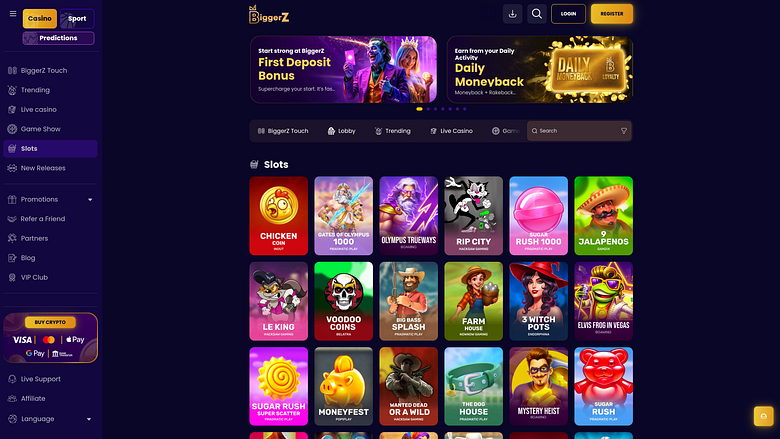 Screenshot del gioco Biggerz Casino per desktop