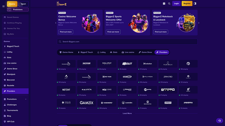 Desarrolladores de juegos de escritorio para casino Biggerz