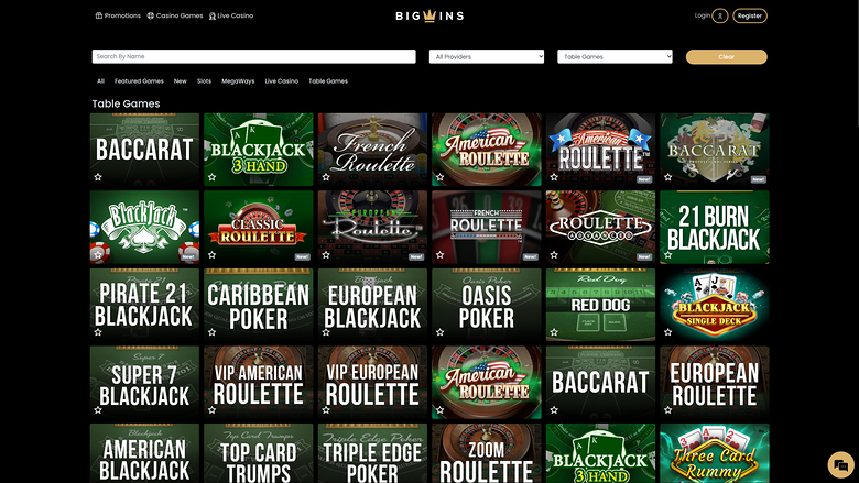 Giochi da tavolo desktop di BigWins