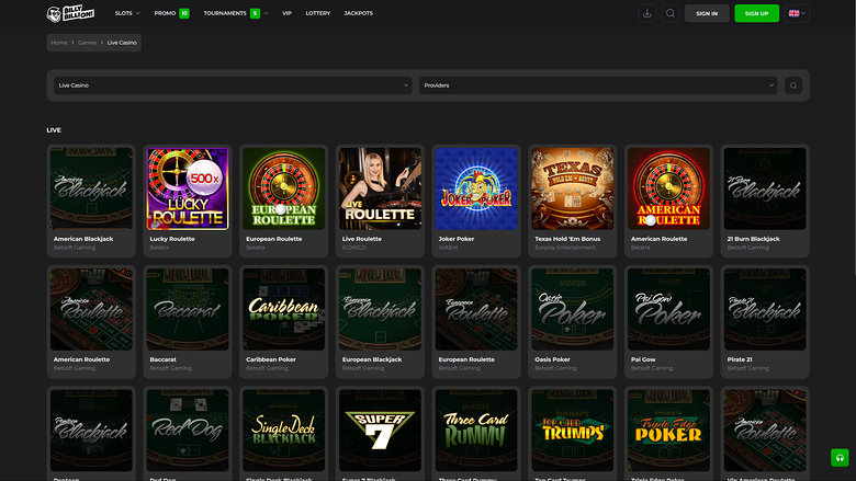 Croupier en direct sur bureau de Billy Billion Casino