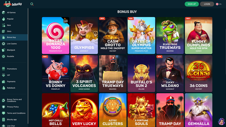 Bilucky Casino Desktop Bonus Buy