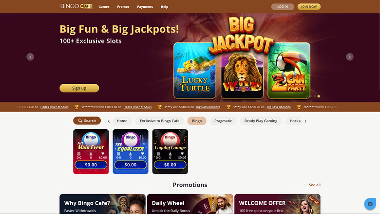 Bingo desktop di Bingo Cafe Casino