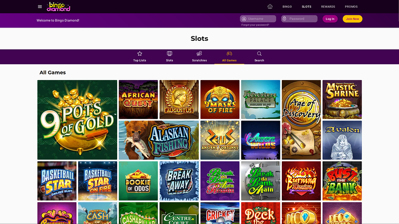 Giochi desktop di Bingo Diamond Casino