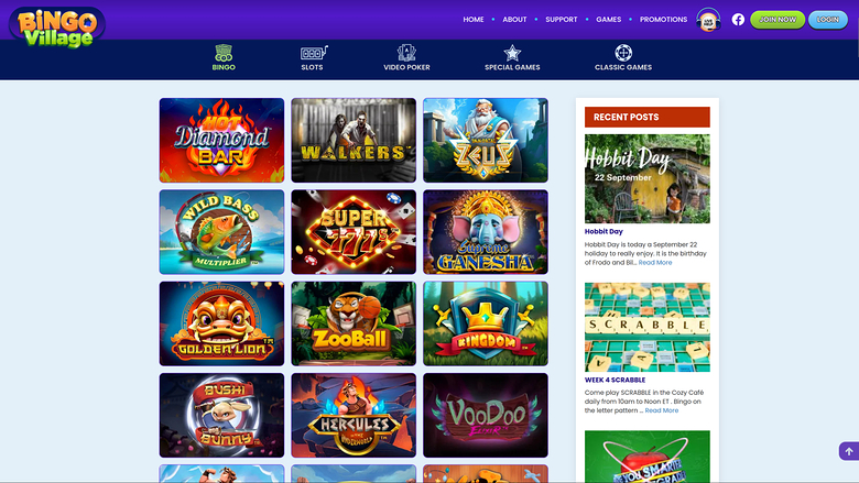 Jeux de la version de bureau de Bingo Village Casino