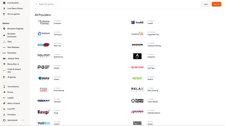 Bitcasino.io Desktop Game Developers