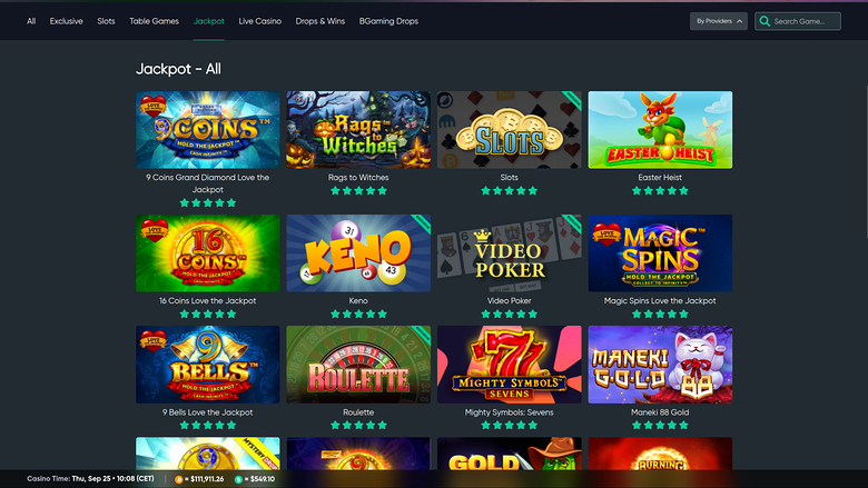 Jackpot sur ordinateur de Bitcoin.com Games Casino