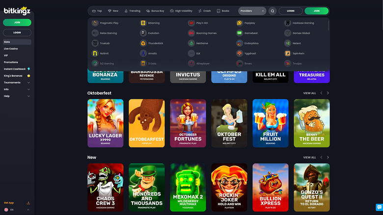 Développeurs de jeux de bureau de Bitkingz Casino