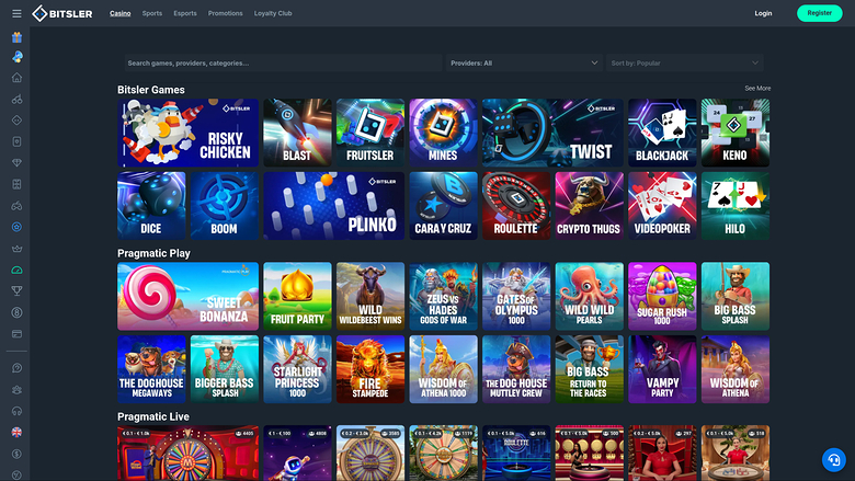 Bitsler Casino Desktop Games