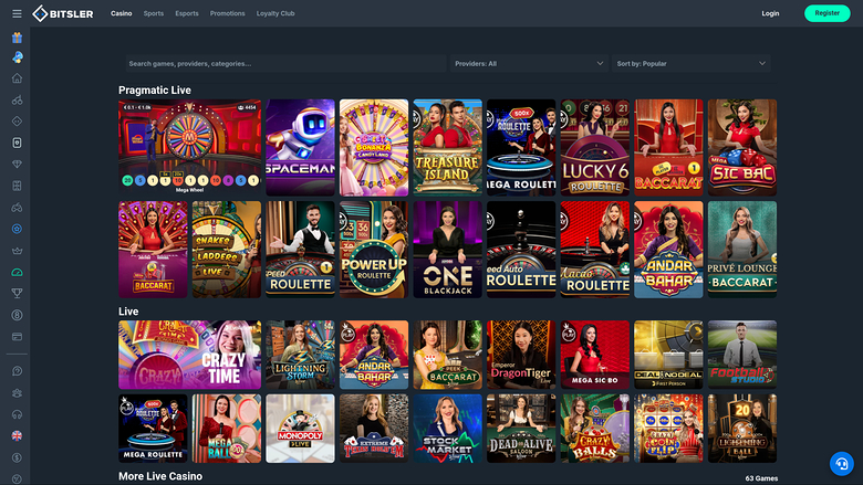 Bitsler Casino Desktop Live Dealer