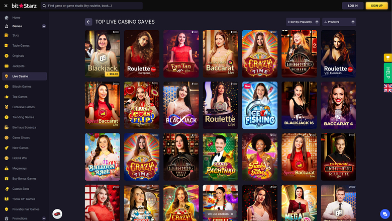 Croupier en direct de bureau de Bitstarz Casino