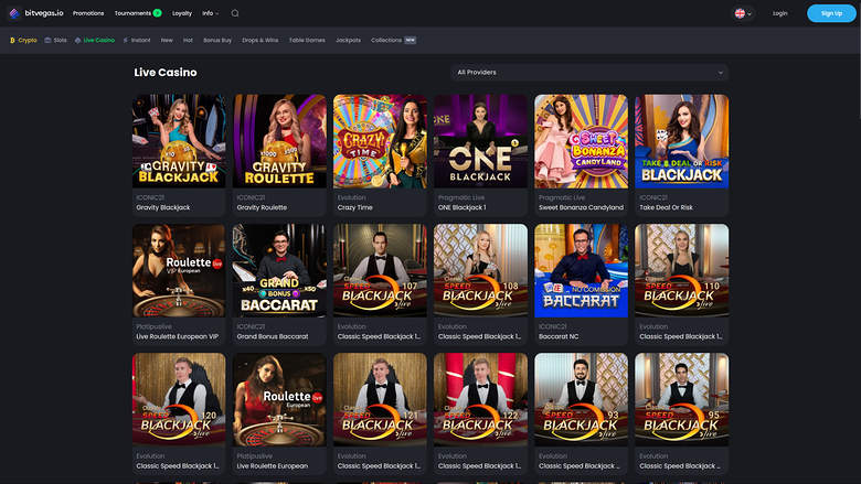 Croupier en direct de bureau de BitVegas Casino