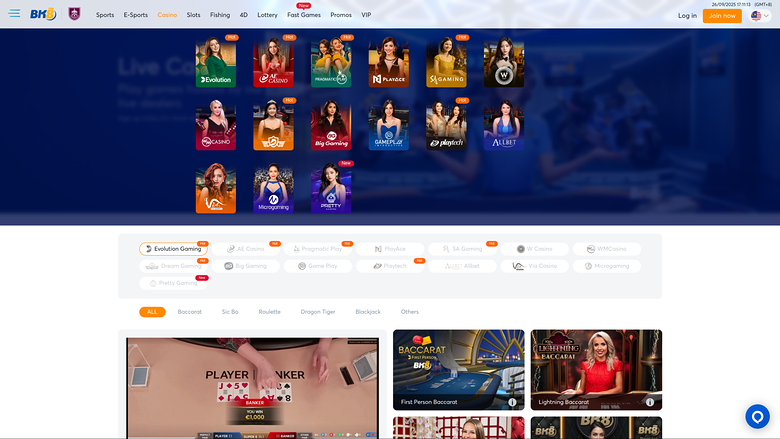 Croupier en direct sur ordinateur de BK8 Casino