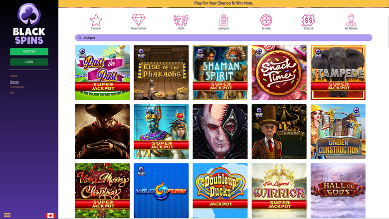 Jackpot de bureau de Black Spins Casino