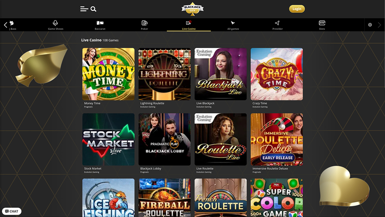 Live dealer desktop di BlackJack City Casino