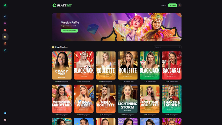 BlazeBet Casino Live-Dealer-Desktop