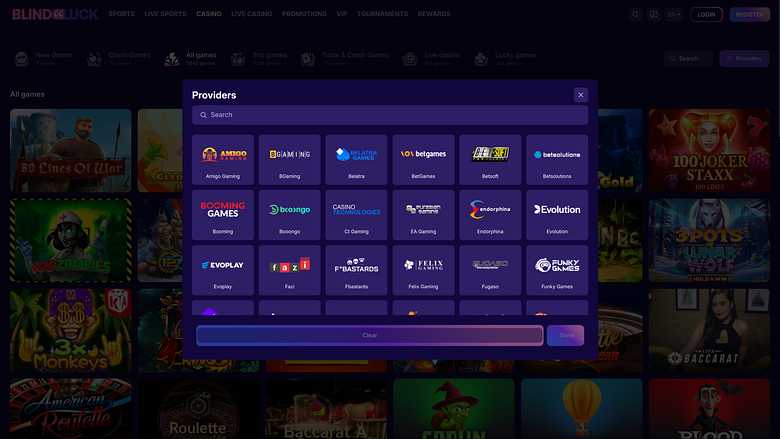 Développeurs de jeux BlindLuck Casino pour ordinateur