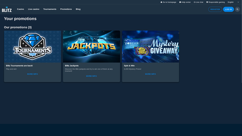 Promozioni desktop di Blitz Casino