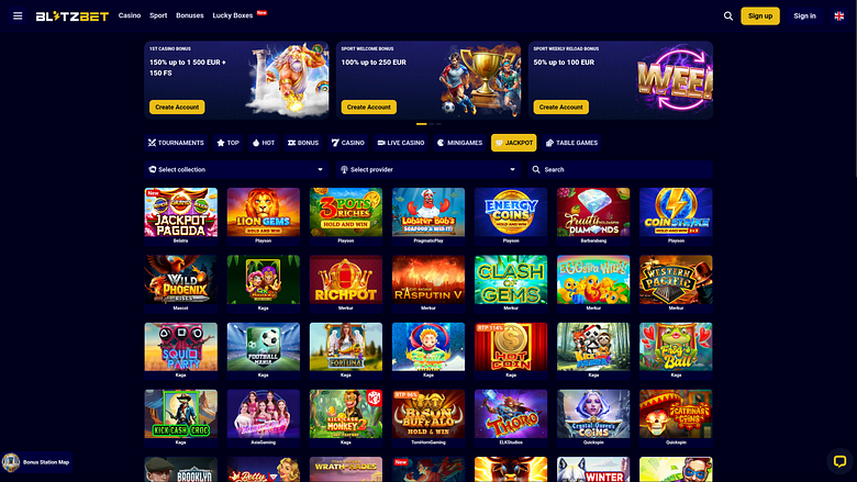 Jackpot del casinò Blitzbet per desktop
