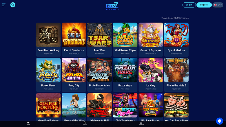 Jeux sur bureau de Blizz Casino