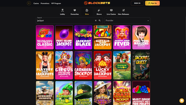 Jackpot sur bureau de BlockBets Casino