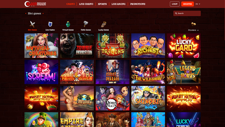 Jeux sur bureau de Blood Moon Casino