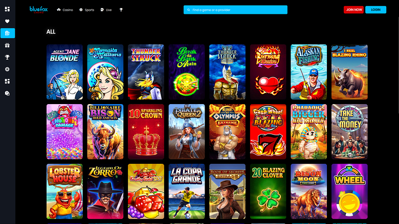 Giochi desktop di Blue Fox Casino